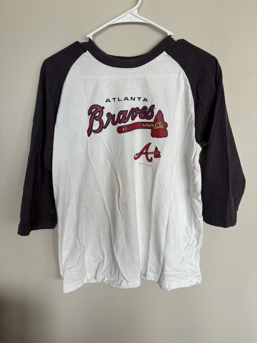 Atlanta Braves MLB Genuine Merchandise Youth 14/16 Raglan Baseball T Shirt 2008
